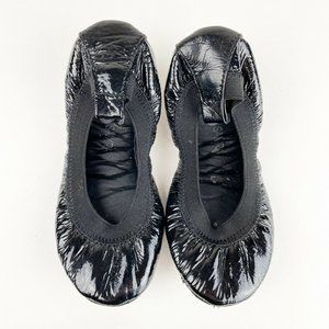 YOSI SAMRA 12T Black Patent Leather Ballet Flats